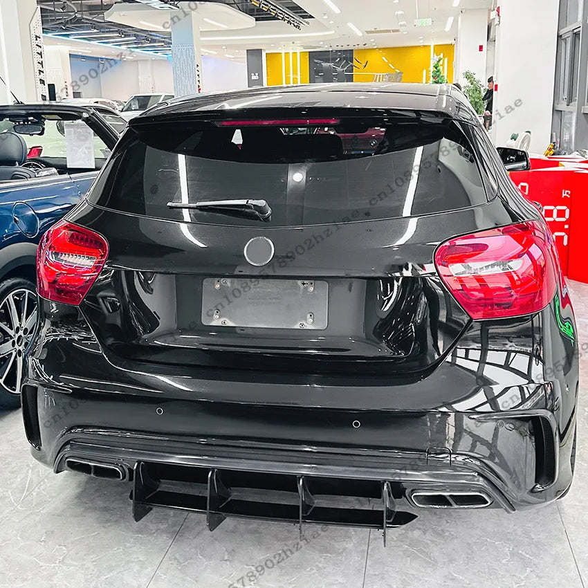 Rear Bumper Lip Diffuser For Mercedes-Benz A Class W176 A160 A180 A200 A250 A260 A45 AMG 2013-2018 Hatchback Air Splitter Tuning