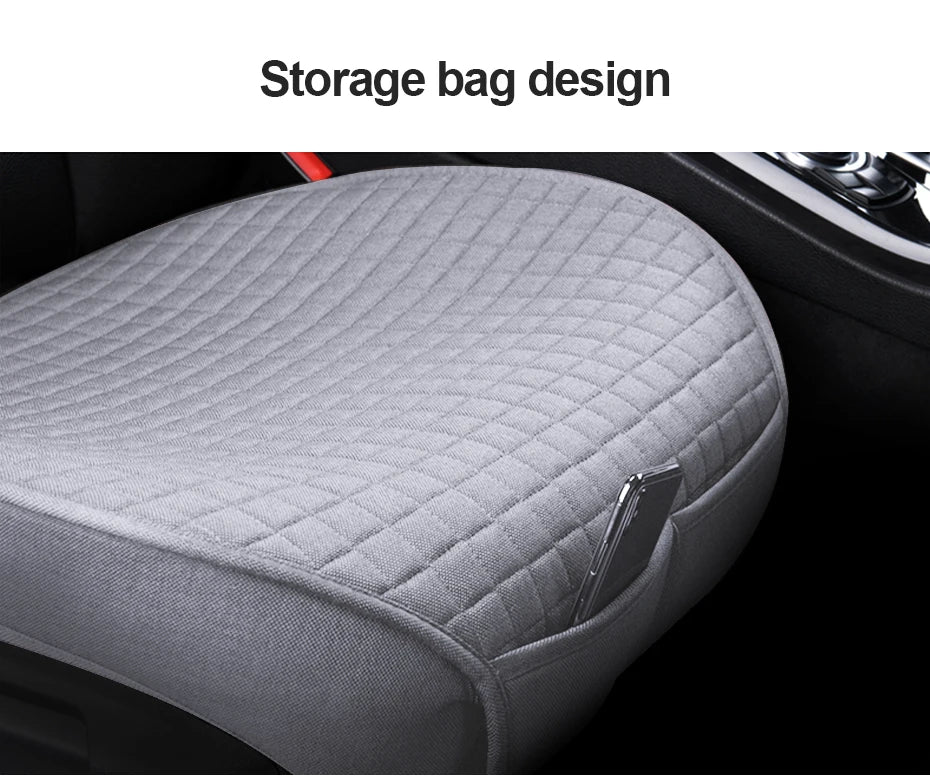 Breathable Flax Car Seat Cushions, Front, Rear and Full Sets