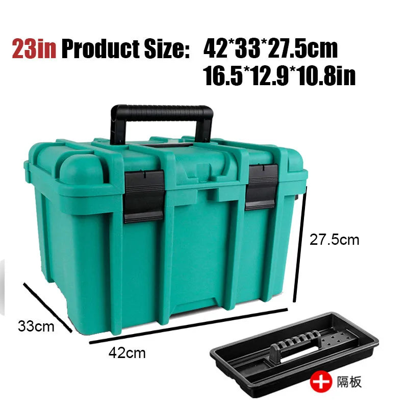 Large Household Portable Waterproof Hard Case Tool Box Organizer for Car and Drill