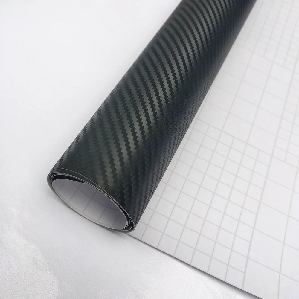 3D Carbon Fiber Vinyl Wrap Film – Black Self-Adhesive Car Sticker - image 3