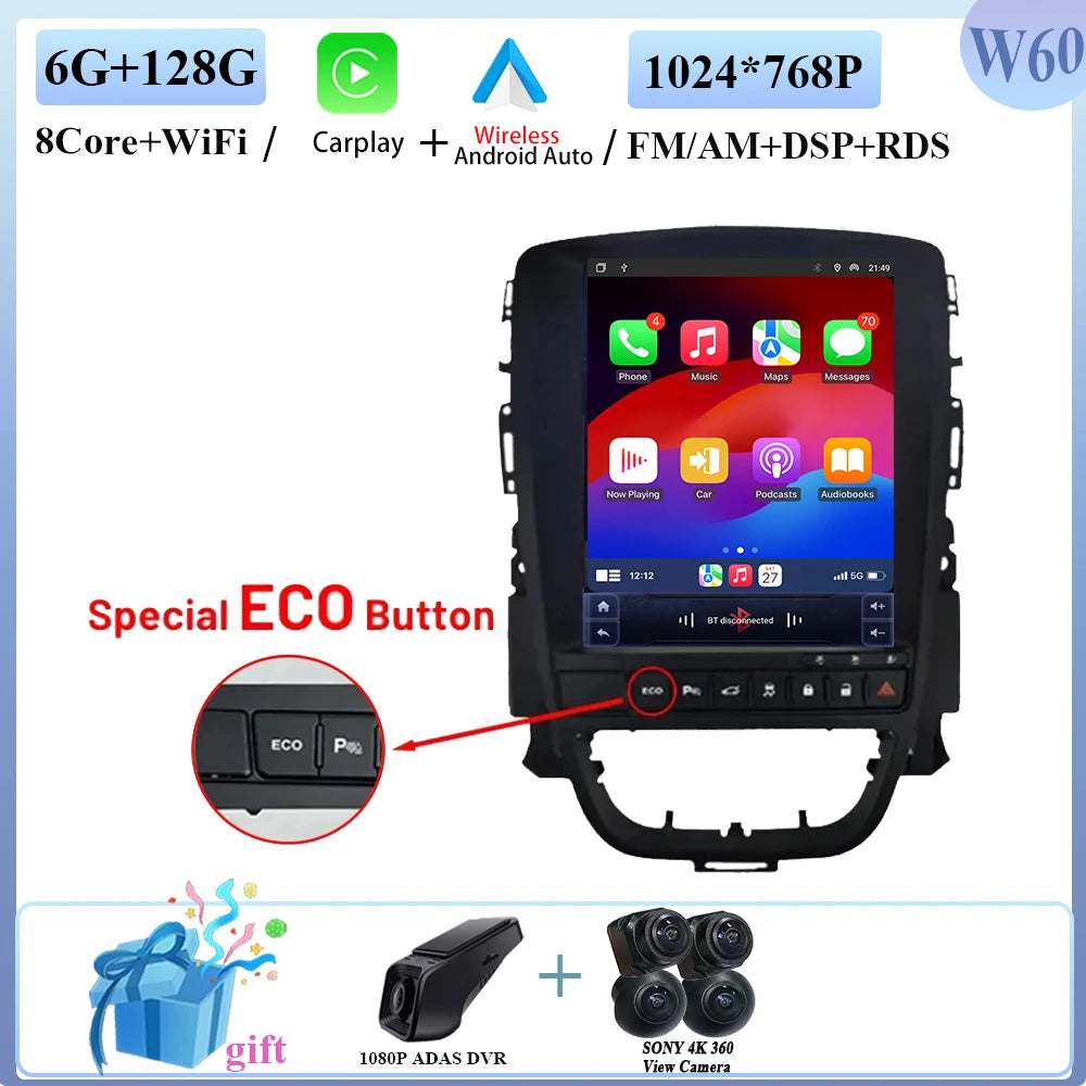 Opel Astra J Car Radio with Android Auto & GPS Navigation (2009-2015) - image 8