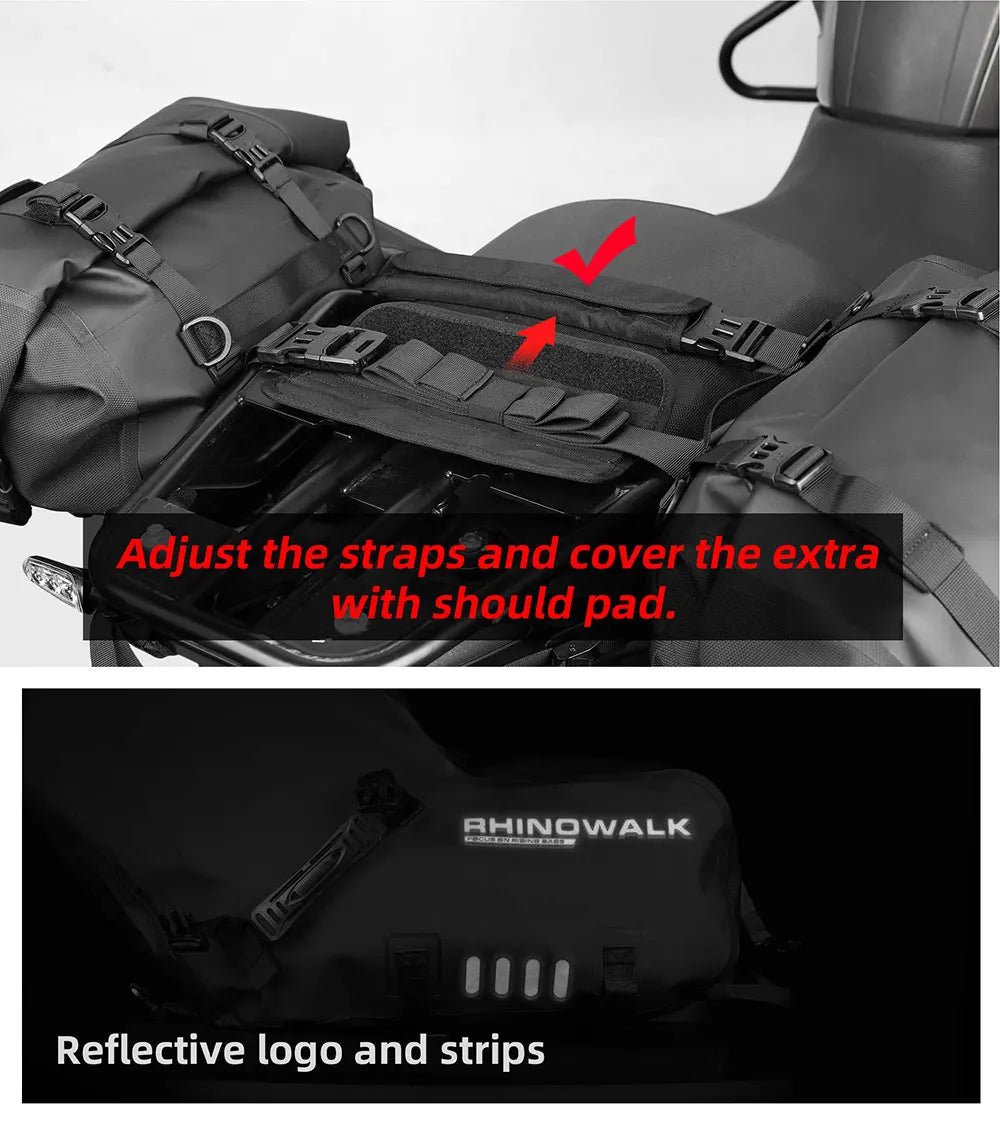 Rhinowalk Waterproof Motorcycle Pannier Bags 18-48L, Pair - image 24