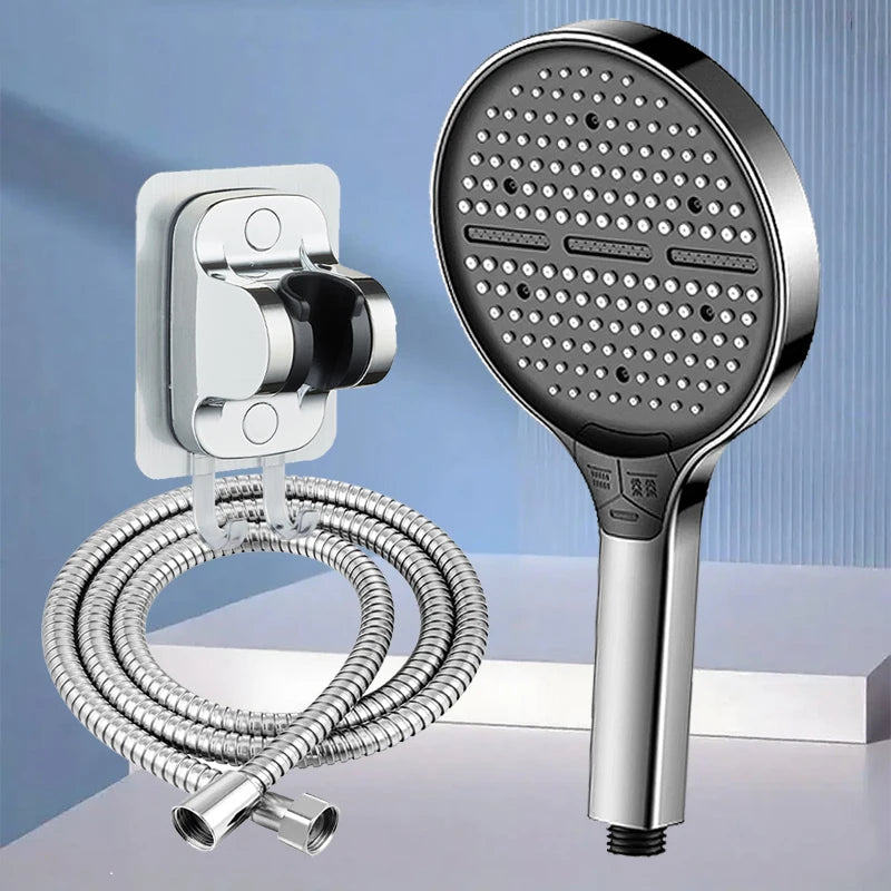 15cm High-Pressure Shower Head with Hose – 3 Modes