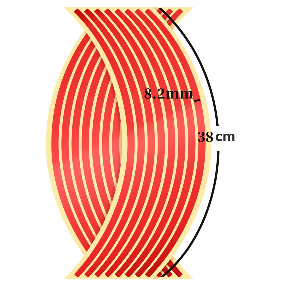 Reflective Wheel Rim Stripe Tape Set for 14-18 Inch Motorcycle Rims