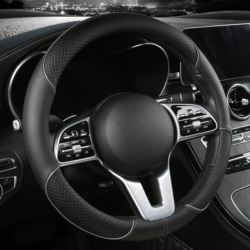Diamond Texture Steering Wheel Cover, 14.5 to 15 Inch