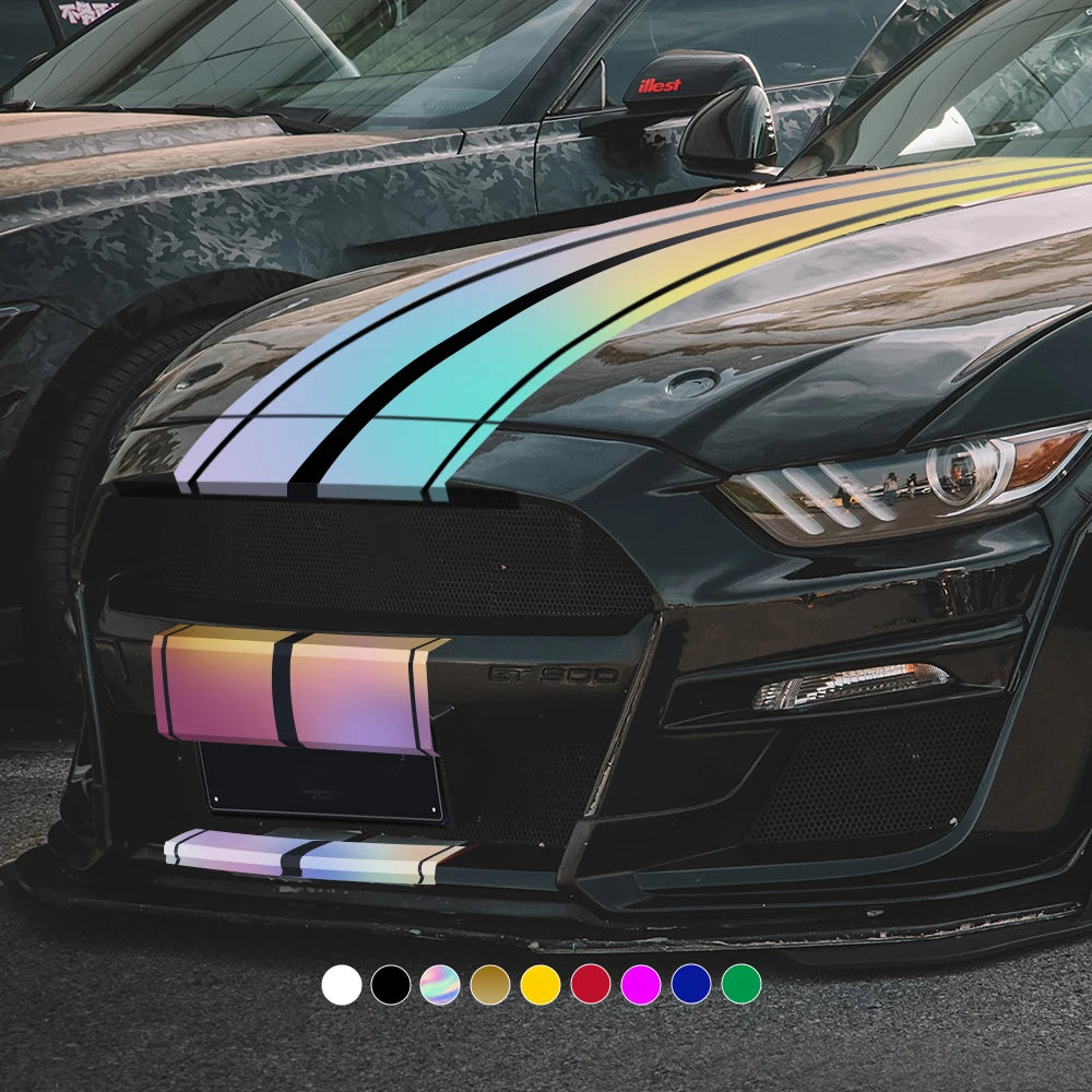 6-Piece Vinyl Racing Stripe Decals Kit for Car Exterior