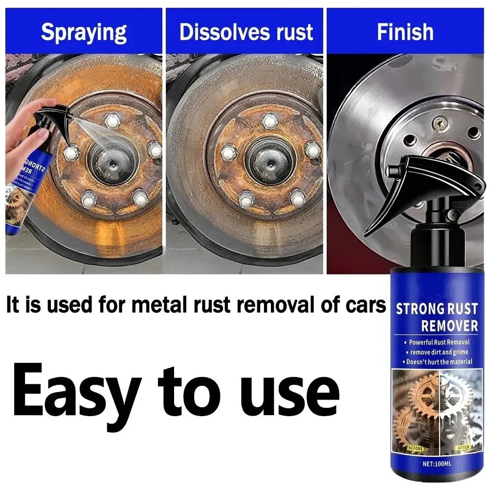 Quick-Acting Rust Remover Spray for Exhaust Pipes and Wheel Hubs