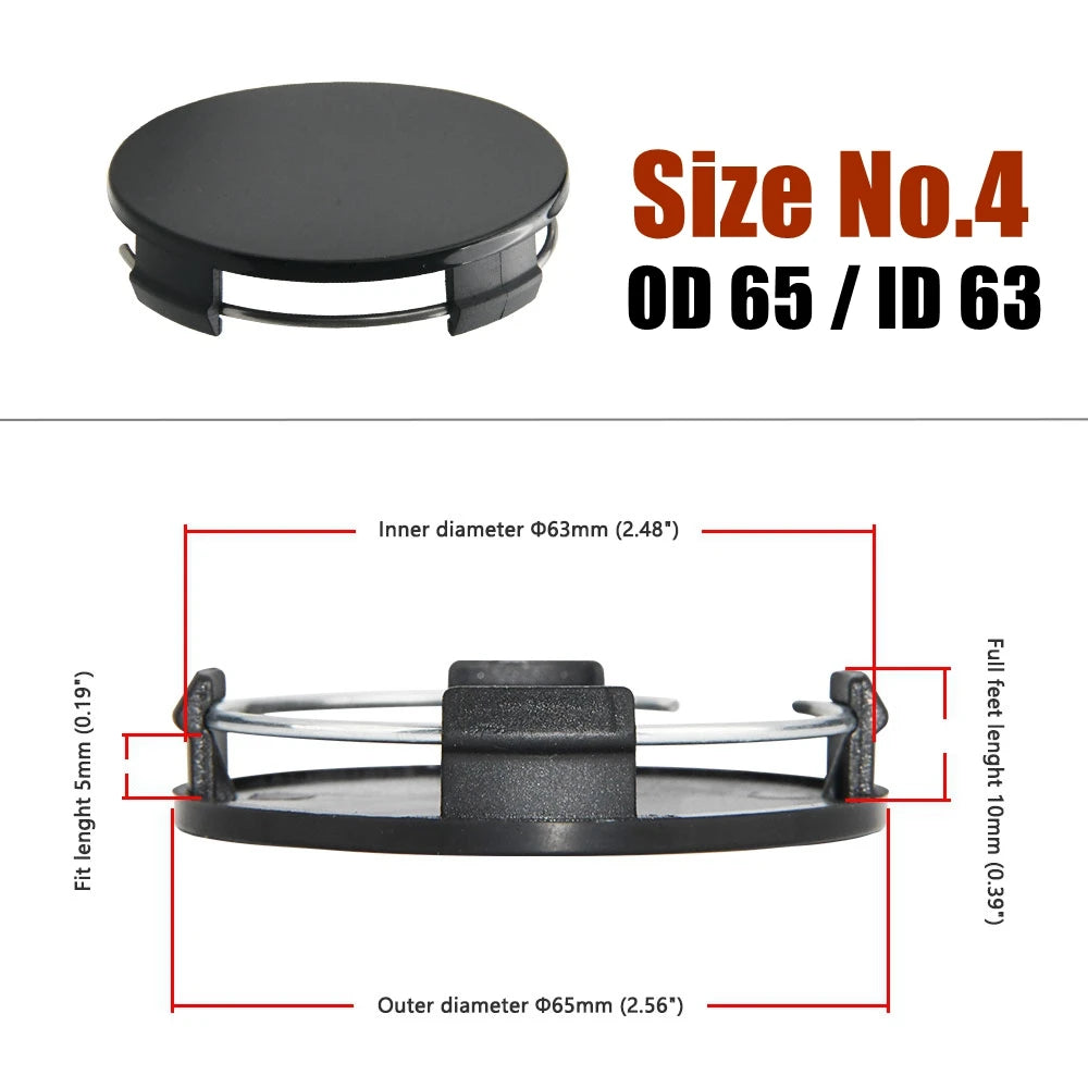 Universal Blank Wheel Center Caps, No Logo, Set of 4