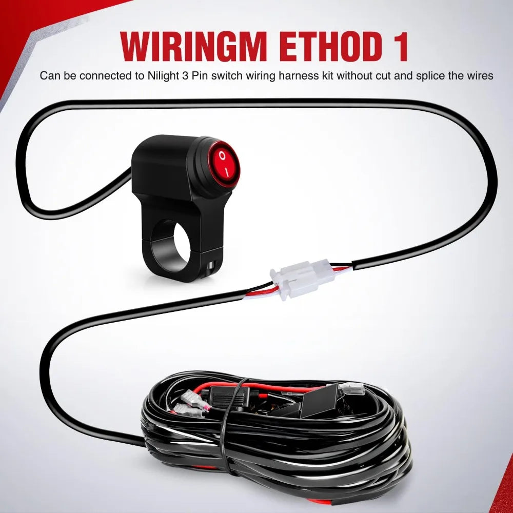 Nilight Waterproof Handlebar Switch for 22mm Bars, 12V - image 2