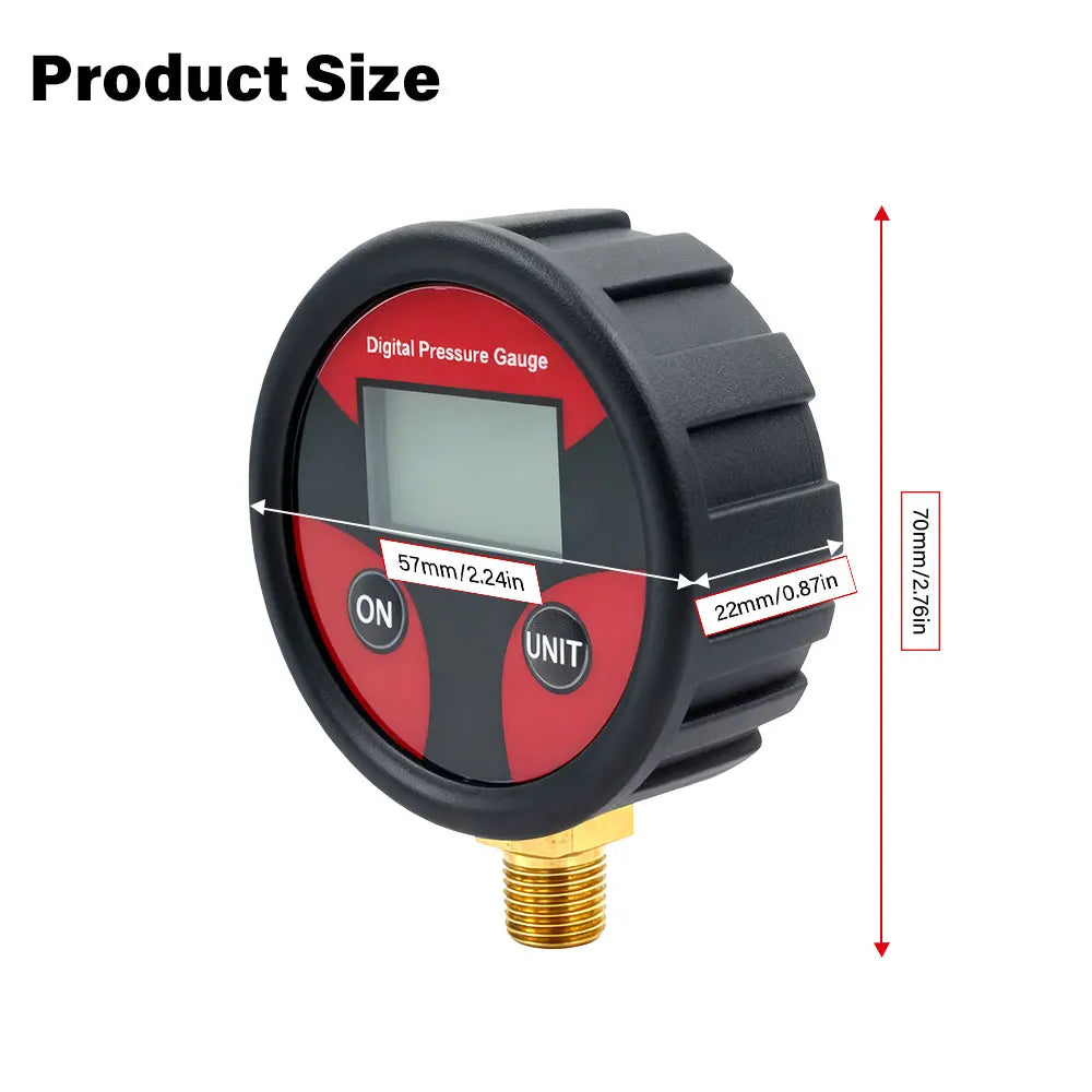 1/8 Digital Tire Pressure Gauge LCD Backlight LED Digital Tire Pressure Gauge Pressure Gauge for Car Pressure Tester
