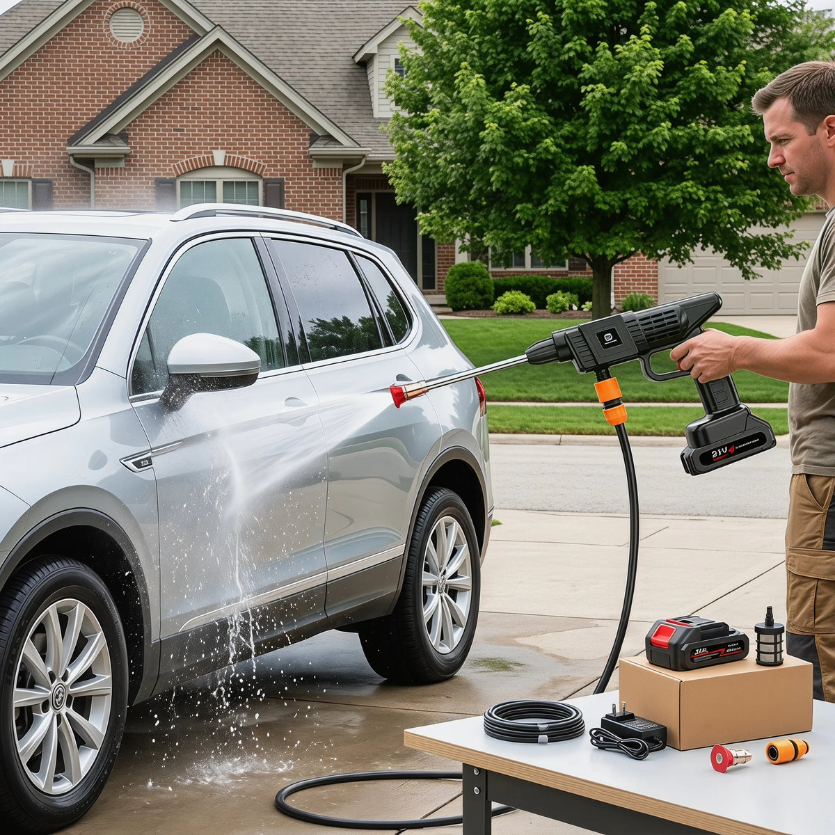 Cordless Pressure Washer 21V 30Bar Portable Car Washer Spray Gun - image 3
