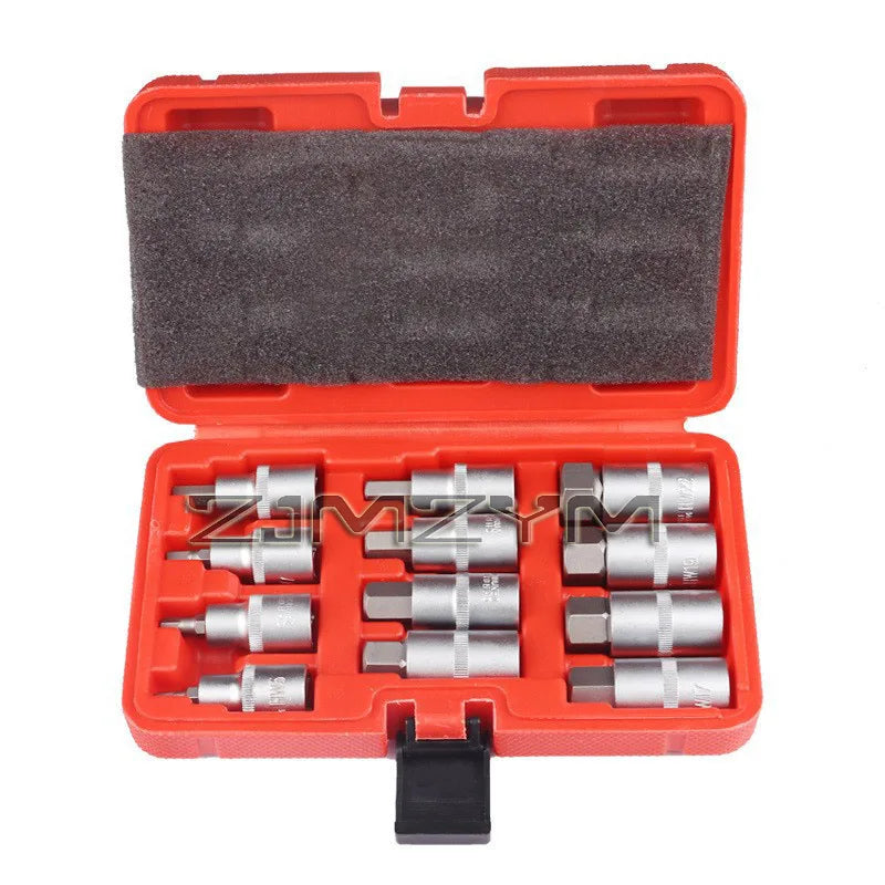 12pcs 1/2 Inch Drive Impact Hex Bit Socket Set H5 H6 H7 H8 H10 H12 H14 H16 H17 H18 H19 H22 Sockets Set Hand Tools