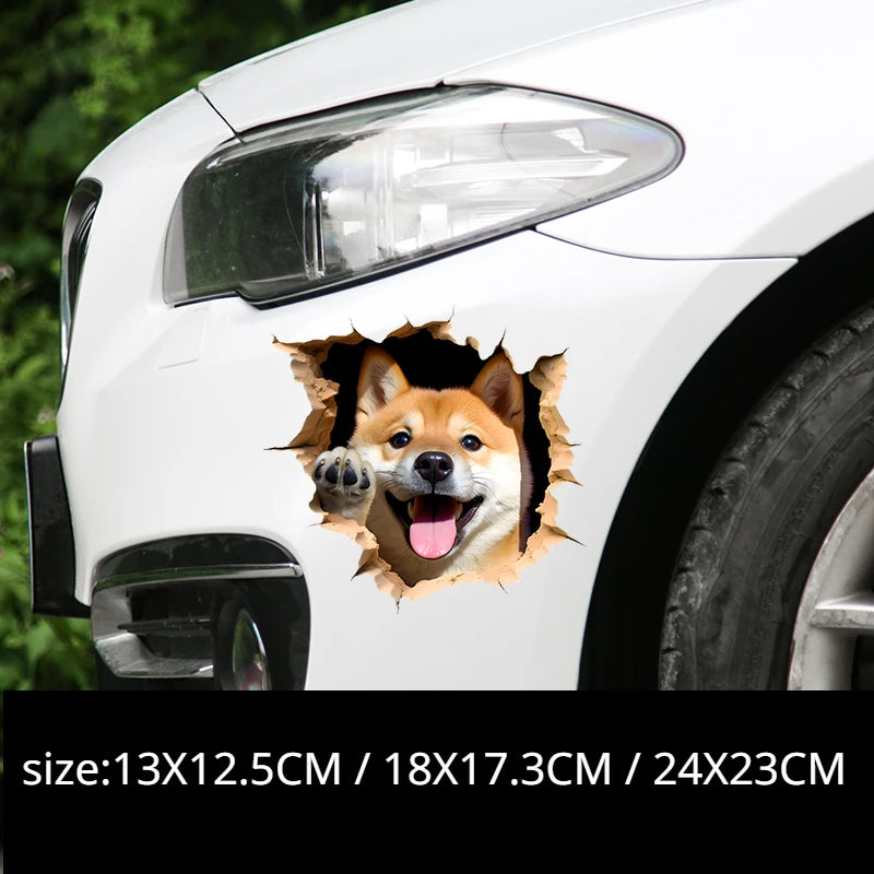 3D Dog Car Sticker, Waterproof Window and Bumper Scratch Cover Decal - view 11