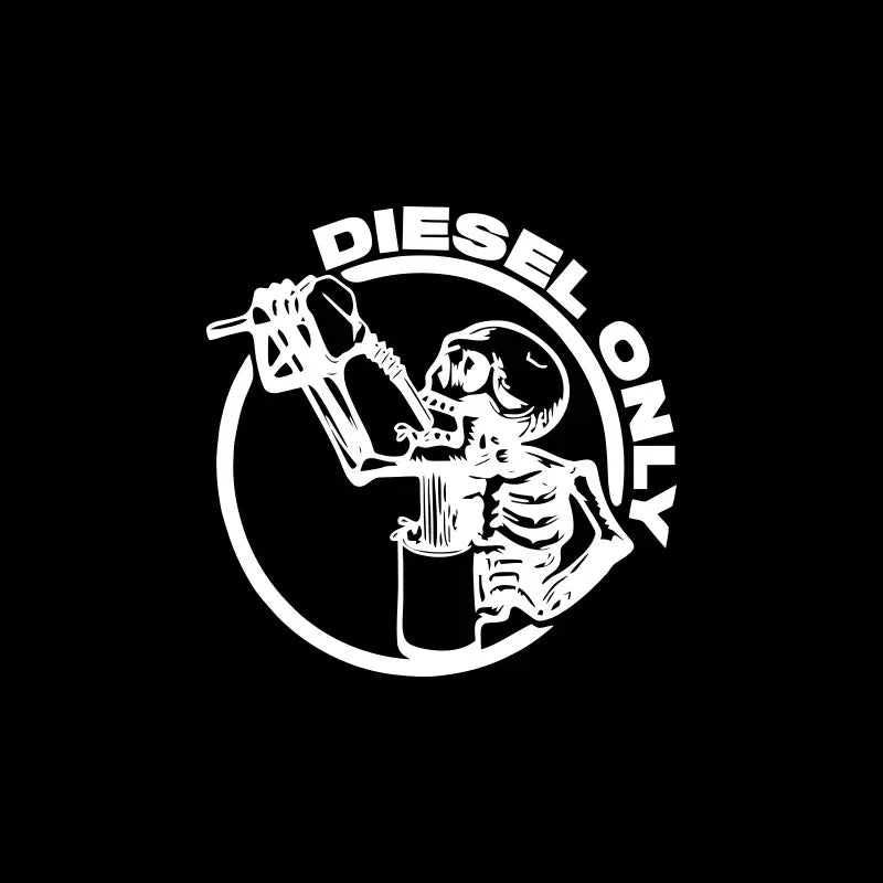 Diesel Only Skull Fuel Cap Sticker, Waterproof Vinyl Decal - view 7