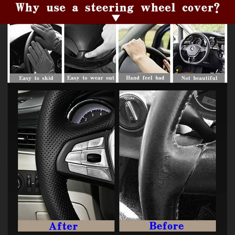 Microfiber Leather Steering Wheel Cover for Chevy/GMC Truck - image 6