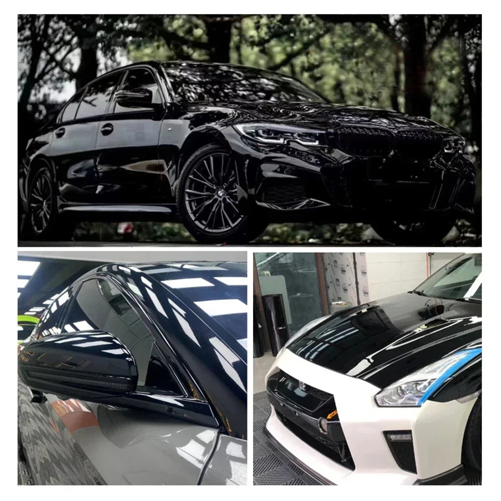 Gloss Piano Black Vinyl Wrap Film for Car Trim and Mirrors