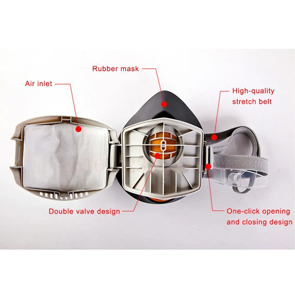 Reusable Half-Face Respirator Mask with Filters