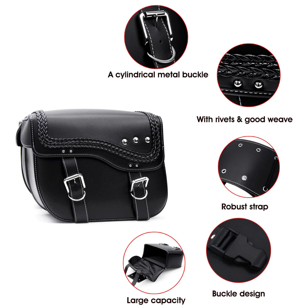 Large Motorcycle Saddlebags Pair for Sportster 883/1200 - image 10