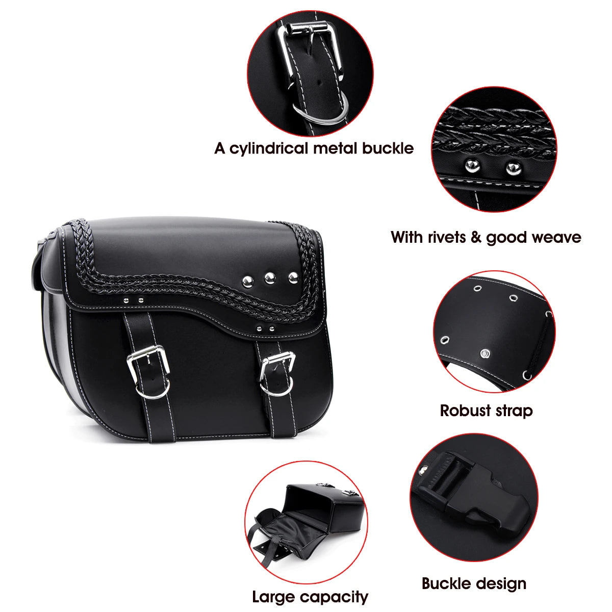 Large Motorcycle Saddlebags Pair for Sportster 883/1200 - image 10