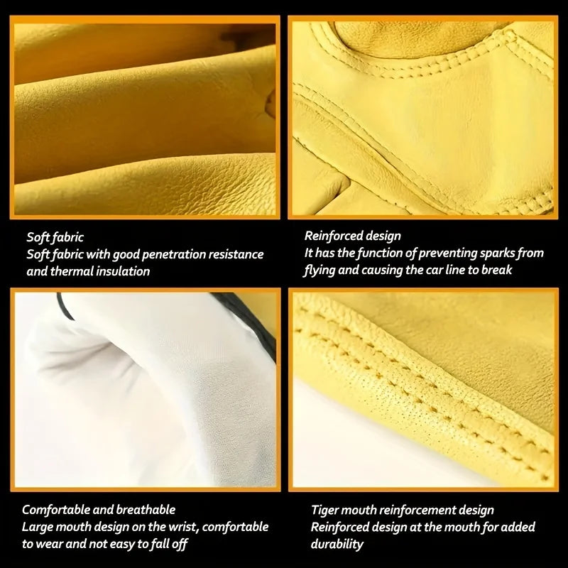 1 Pair of Work Gloves, Suitable for Gardening, Sports, Motorcycles, Driving, and Welding, with Soft Material and Elastic Fit
