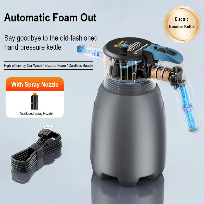New Handheld Electric Foam Sprayer Hand Pump Foam Sprayer Snow Foam Cannon Motorized Car Wash Sprayer for Car Wash Home Cleaning