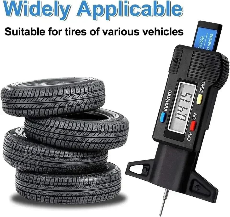 Digital LCD Tire Tread Depth Gauge Caliper 0-25mm Measurer Tool for Car Repair 1PC