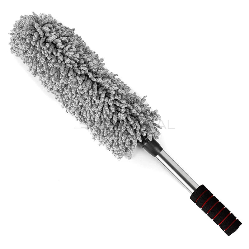 Retractable Microfiber Car Duster with Stainless Steel Handle
