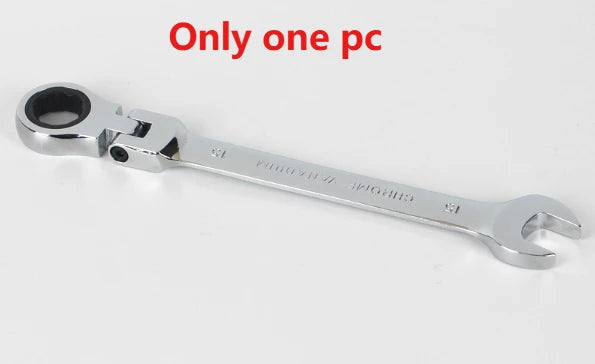 Ratchet Combination Wrench Set 6-32mm Metric Flexible Head with Canvas Bag