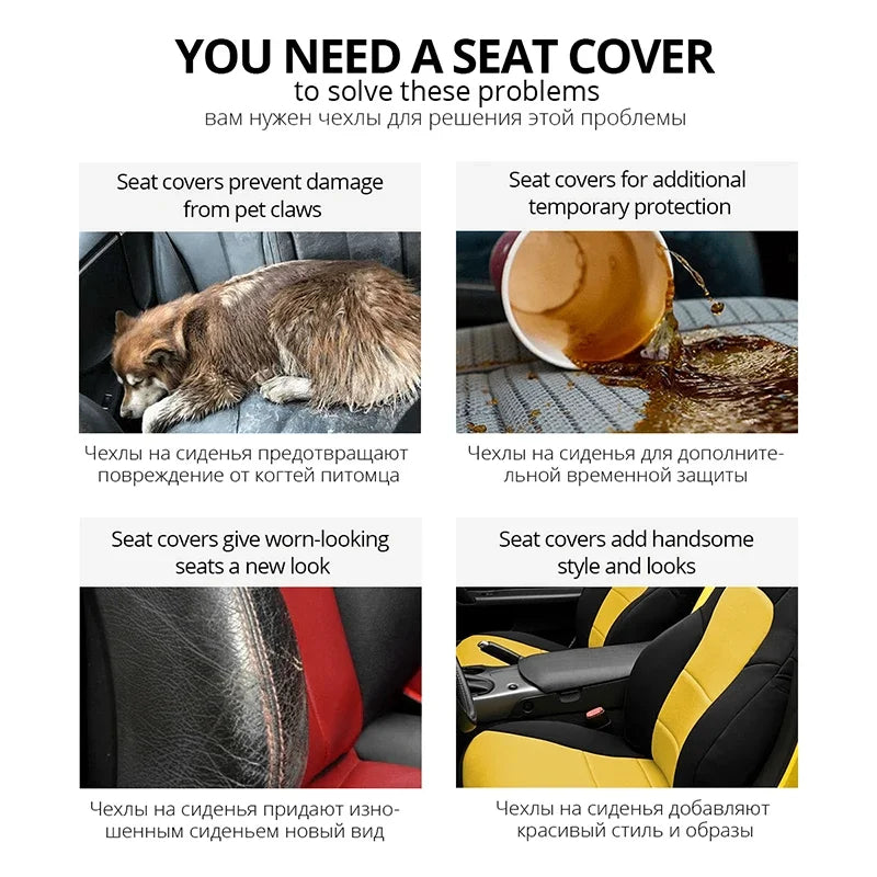 2/5PCS Car Seat Covers Set Universal Fit Most Car Covers with Tire Detail Suitable for Independent Seat Covers Protecting Seats