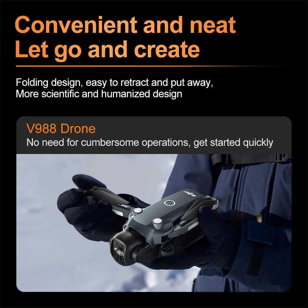 Lenovo V988 Foldable 8K Drone Dual Camera Brushless Quadcopter - image 26