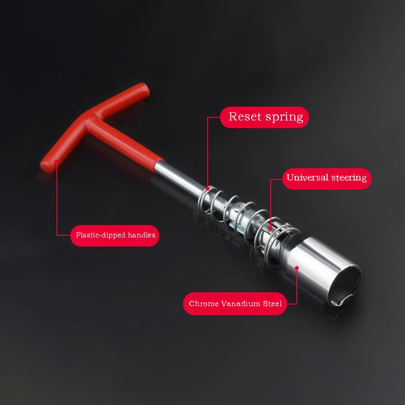 T Type Spark Plug Socket Wrench 360 Degree Swivel Head 14/16/21mm for Car Motorcycle