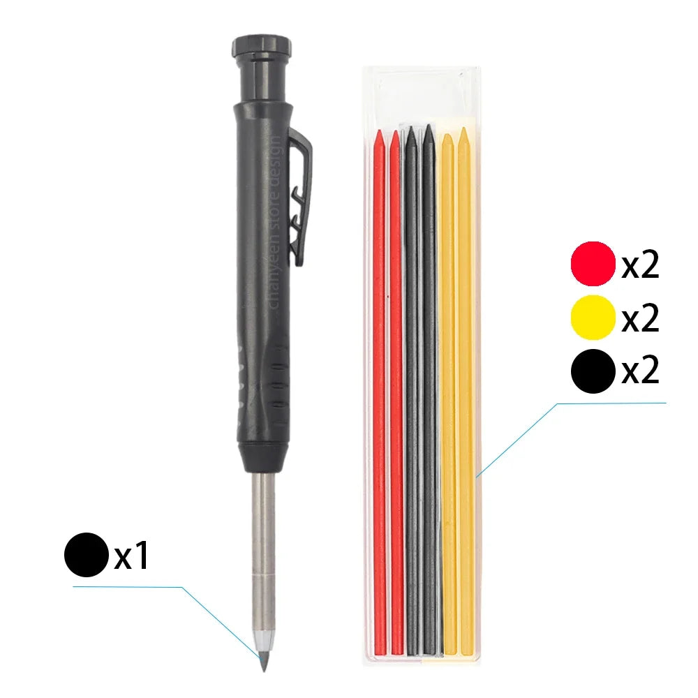 3-Color Carpenter Pencil Set with Sharpener & Refills - image 36
