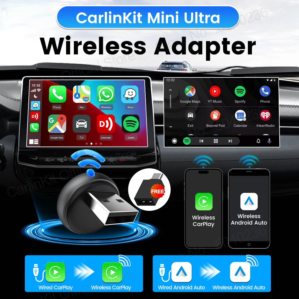 CarlinKit 5.0 Mini Ultra3 Wireless CarPlay & Android Auto Adapter - image 2