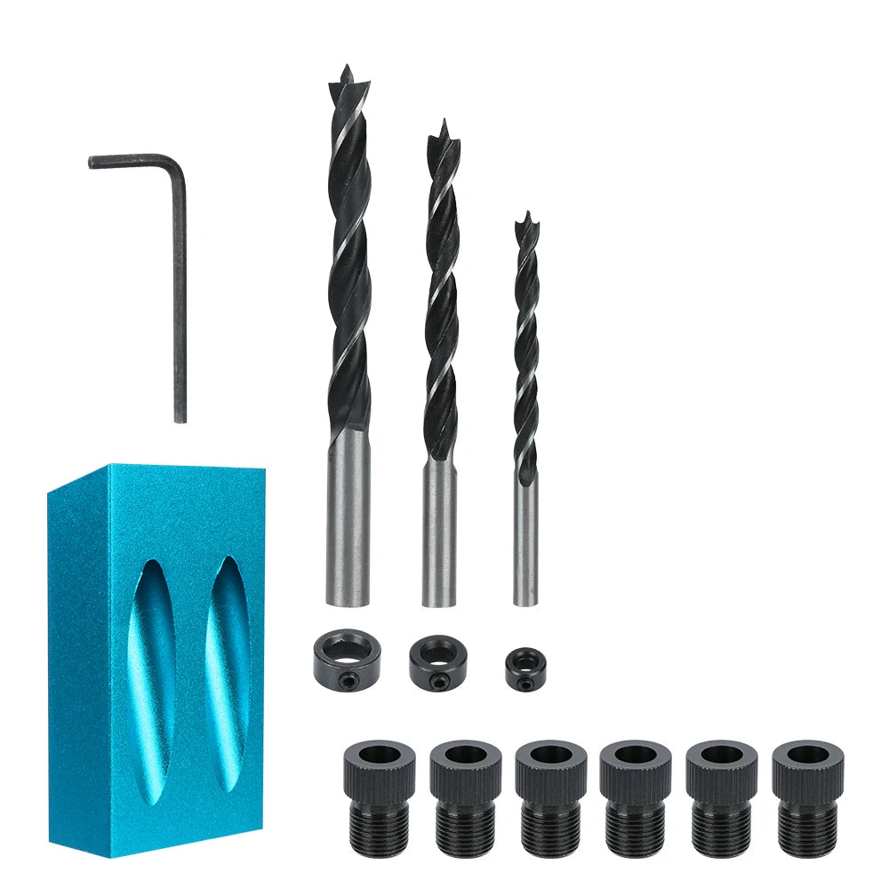 15-Degree Pocket Hole Jig Kit with Drill Bit Set, 7/14/15-Piece