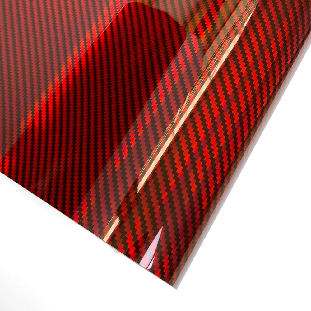 Red Carbon Fiber Vinyl Wrap Glossy Self-Adhesive Sticker 150cm - image 12