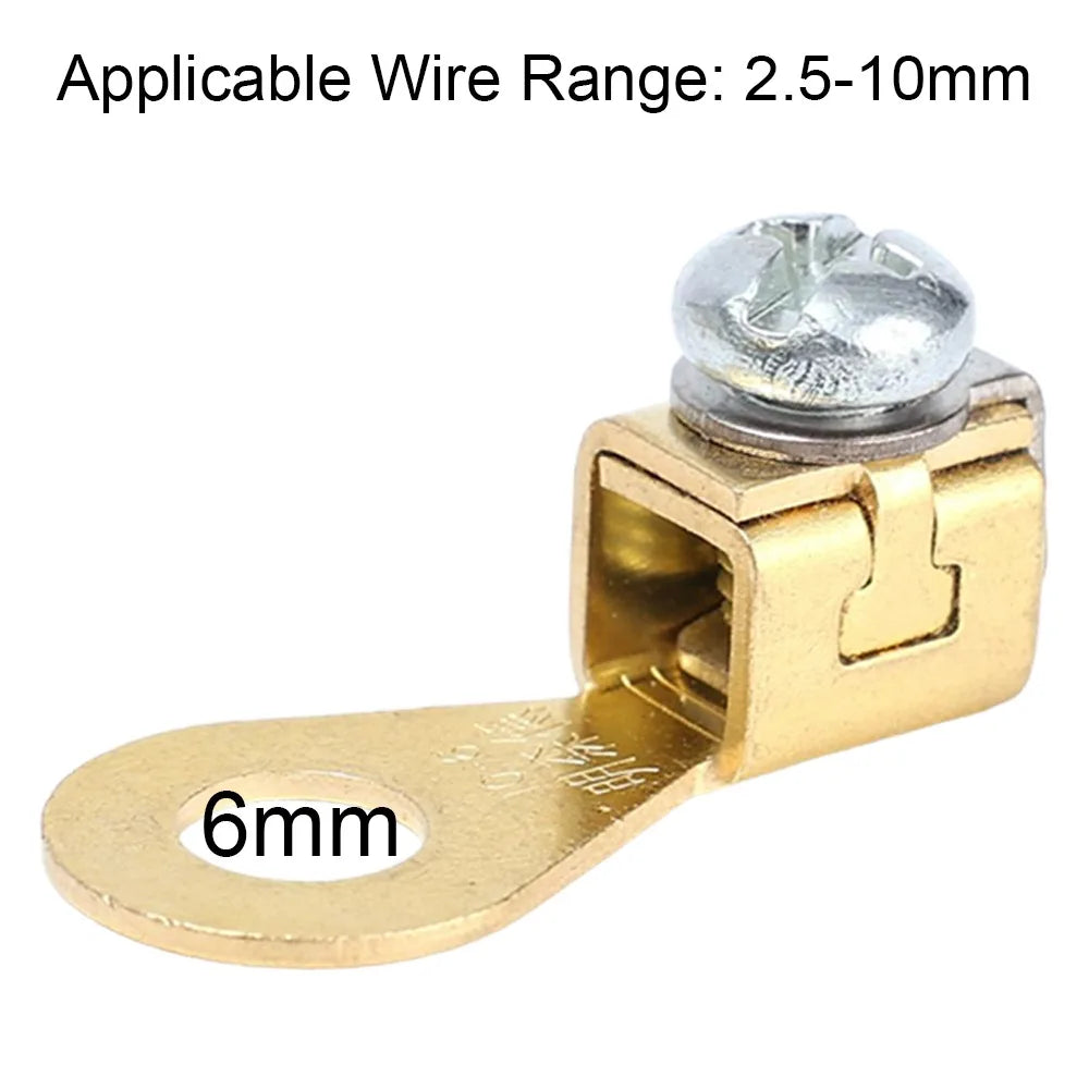 Solderless Copper Battery Cable Terminal Connectors, 6mm Hole