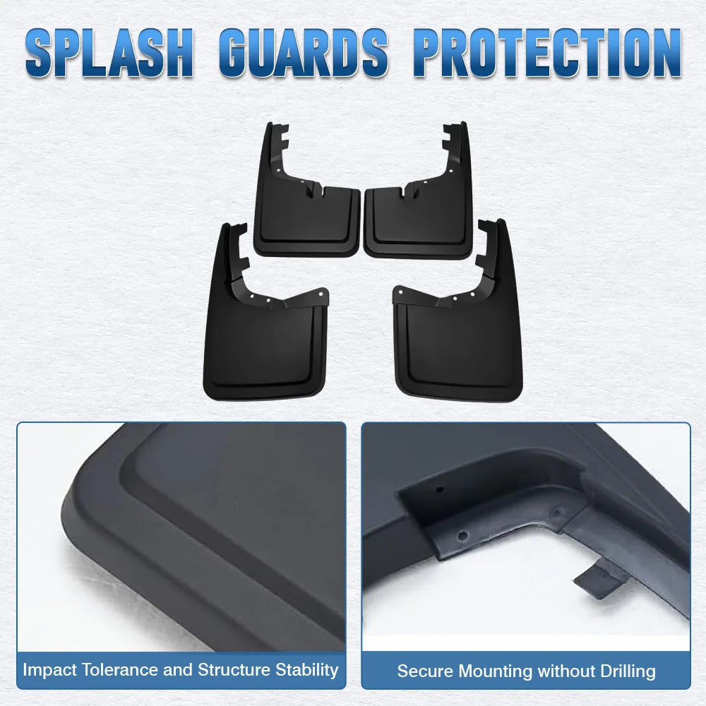 For Ford F-150 2021-2025 ( Not Fit Raptor Models) Front and Rear Wheel Fender Accessories PP Fender Splash Guards