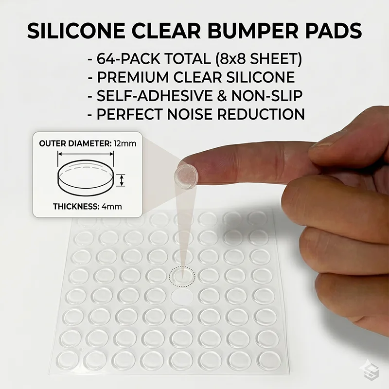100pc Soft Silicone Anti-Slip Bumper Pads for Cabinets and Drawers - view 17