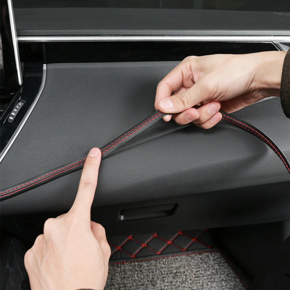 Braided PU Leather Decorative Trim Strip for Car Interior, 0.5m or 2m