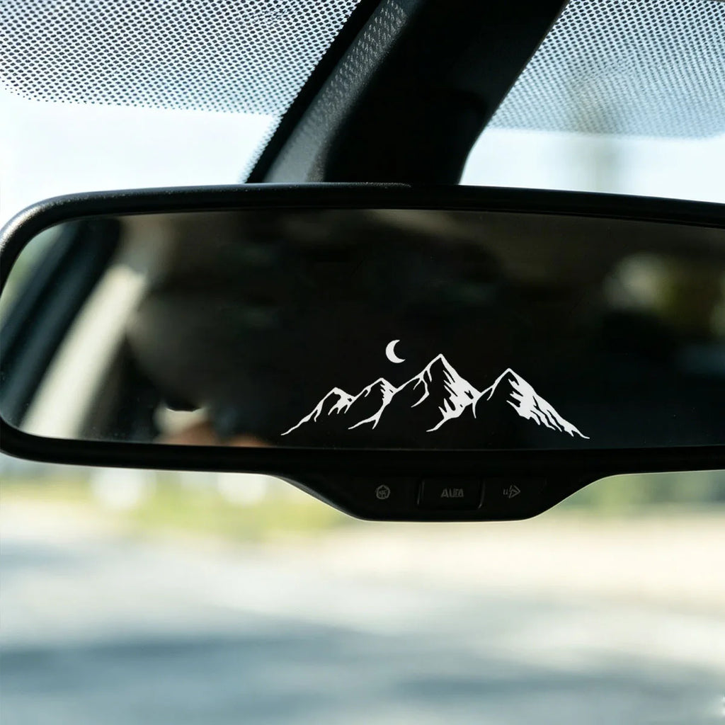 Mountains and Moon Scenery Car Sticker, Window and Mirror Decal - view 9