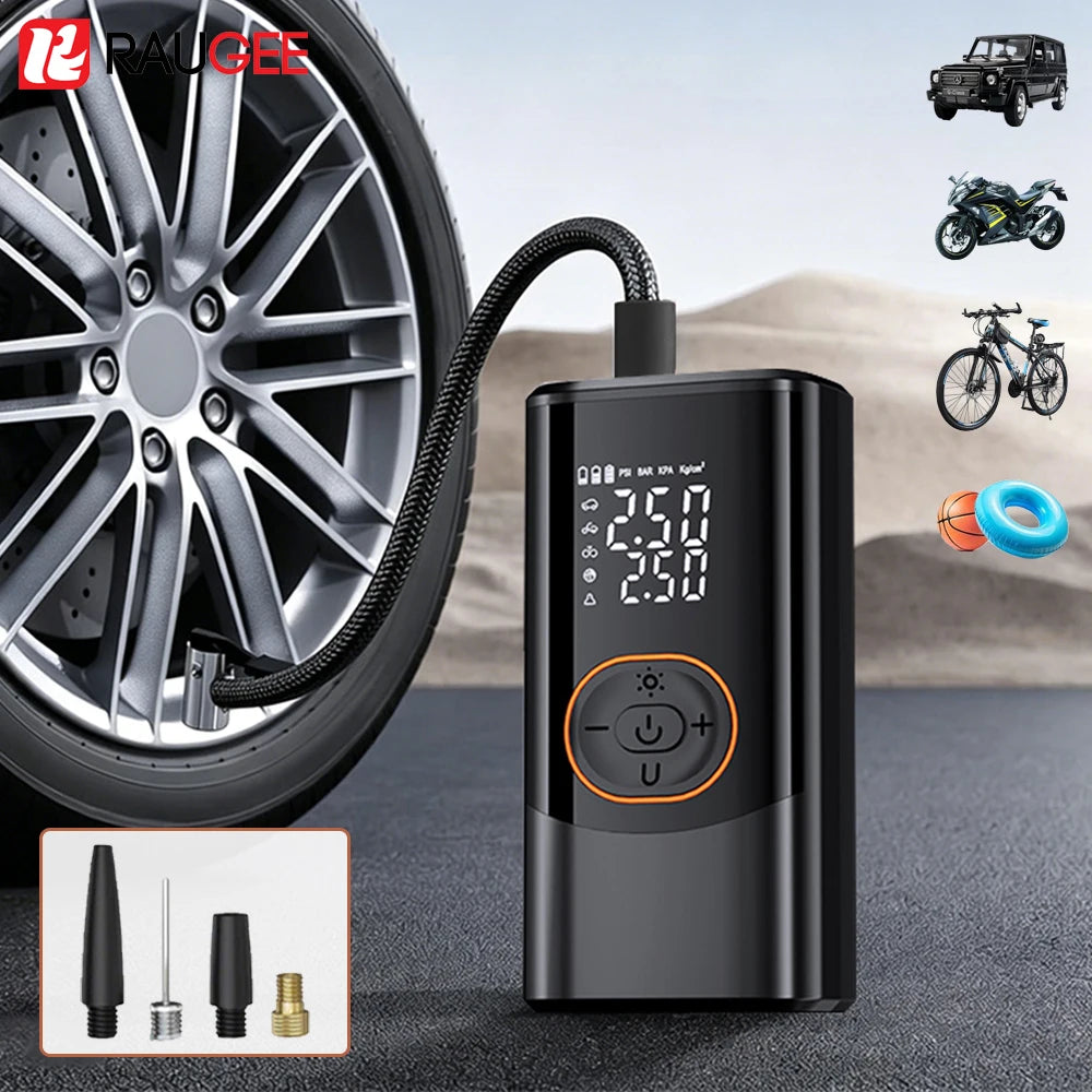 Tire Inflator Portable Air Compressor Cordless Tires Air Pump with LED Light Digital Display for Car Motorcycles and Bicycles