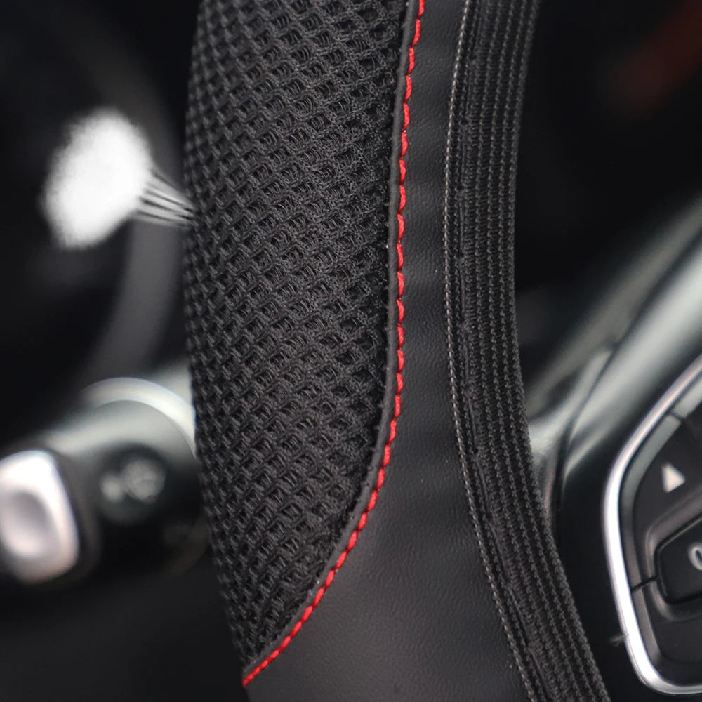 Breathable Mesh Stretch Steering Wheel Cover, 14.5-15 Inch