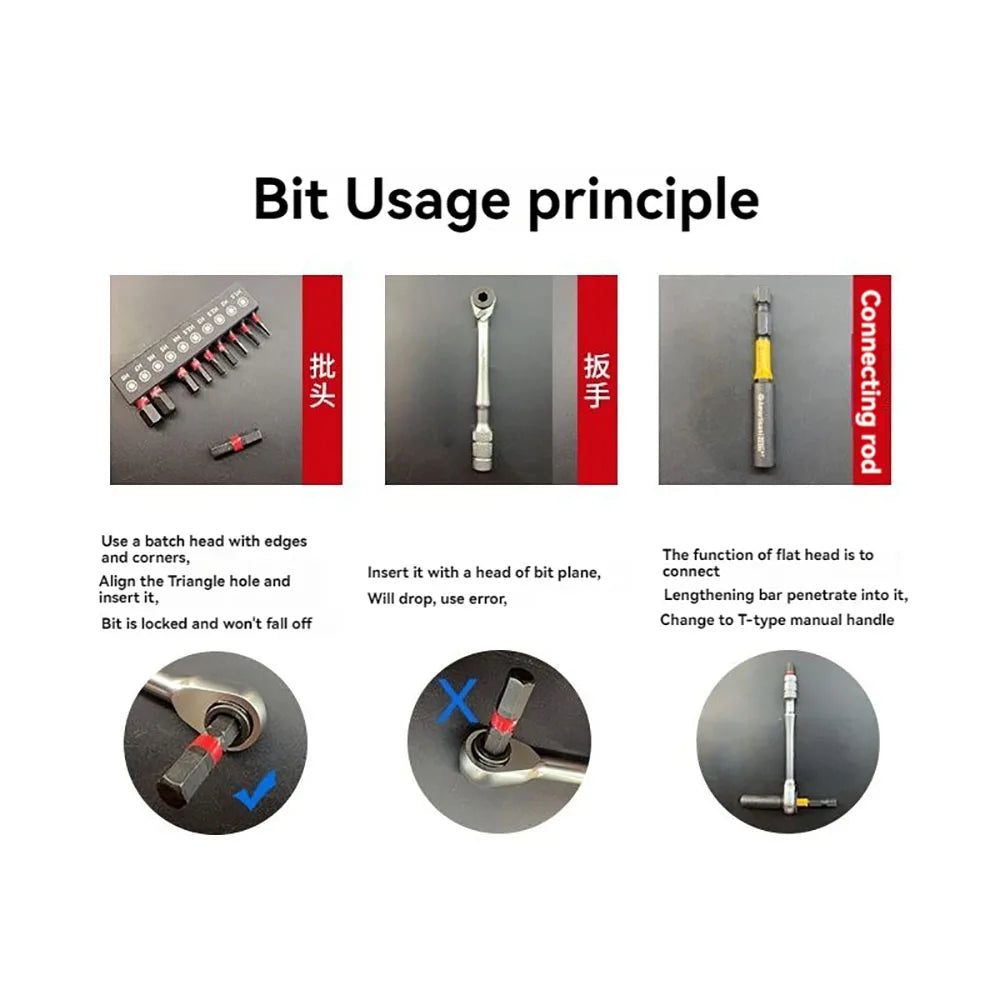 1/4-Inch Ratchet Wrench Set Multi-Angle Portable Tool Kit for Confined Spaces