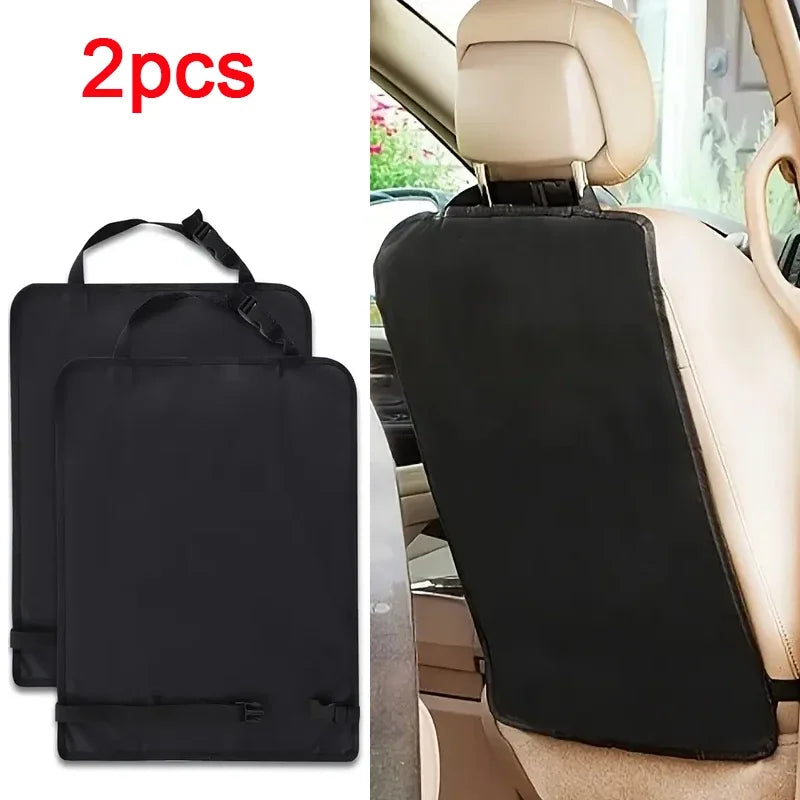 Universal Car Seat Kick Mat Protector 2PCS Waterproof Backseat Cover for Kids Pets Anti Slip Dirty Mud Proof Storage Bag