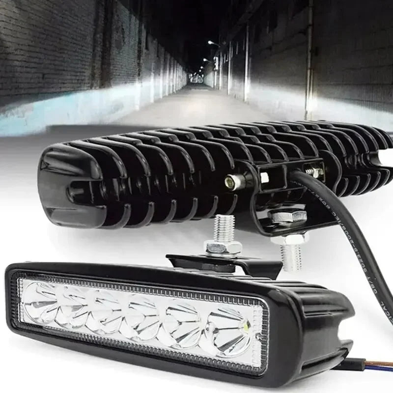 18w 6 LED Car Work Light High Bright Spotlight Universal Offroad Automobile Truck Driving Fog Headlights DRL Driving Lamp 12V