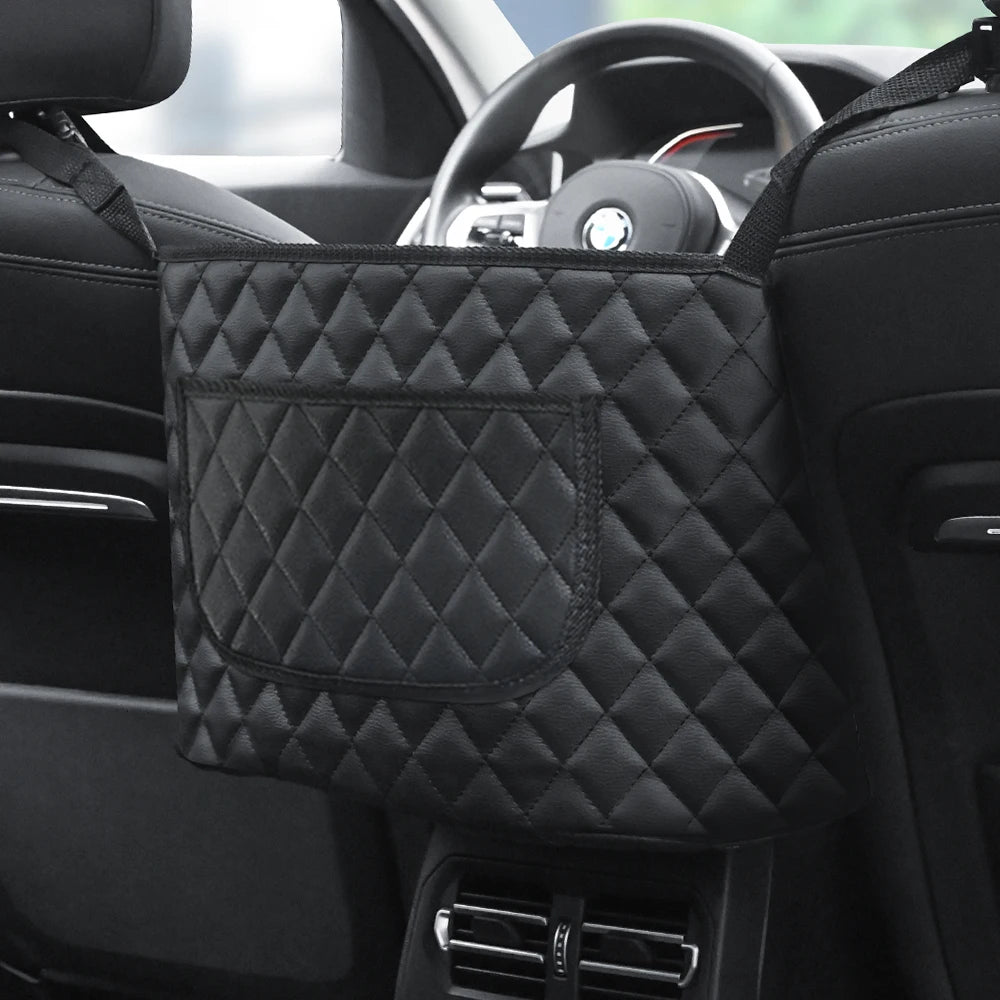 Large Car Middle Seat Storage Bag with Net Pocket