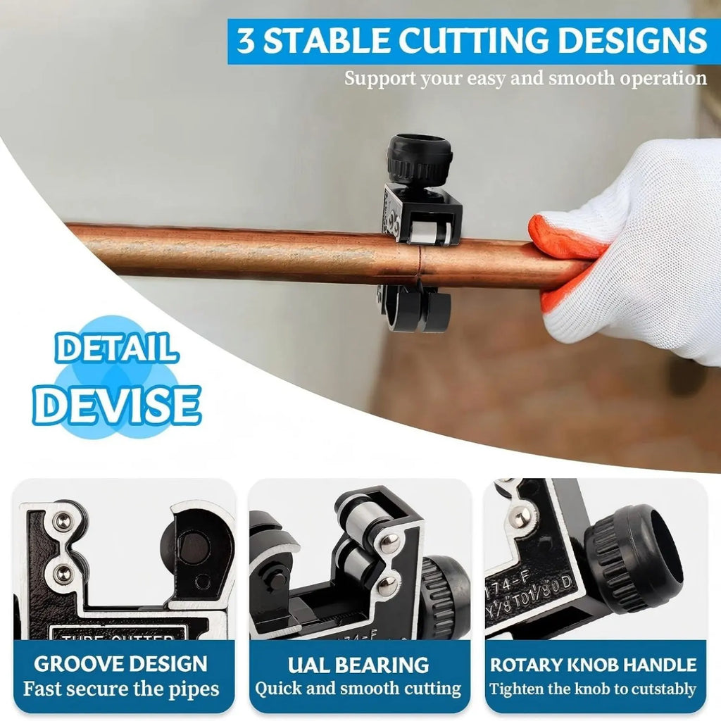 Pipe Cutter 1/8 to 1-1/8 inch (3-28mm) Tube Cutter Tool for Copper Pipe Stainless Steel Tubing Metal  Plastic Brass
