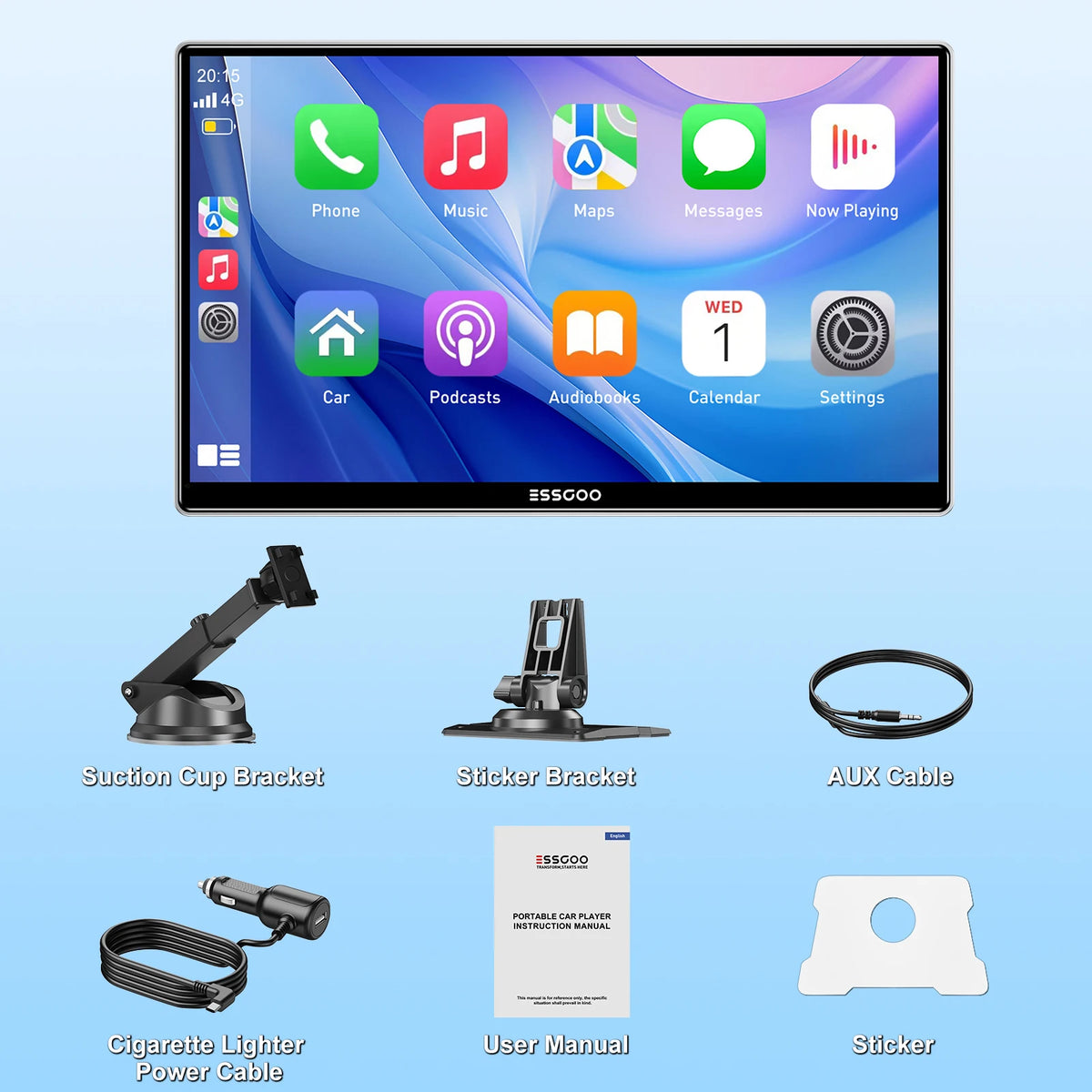 9-Inch Touchscreen Car Stereo with Apple CarPlay & Android Auto - image 7