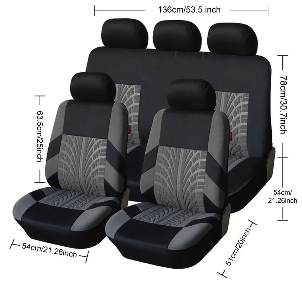 Universal Polyester Car Seat Covers, 4-Piece Front or 9-Piece Full Set