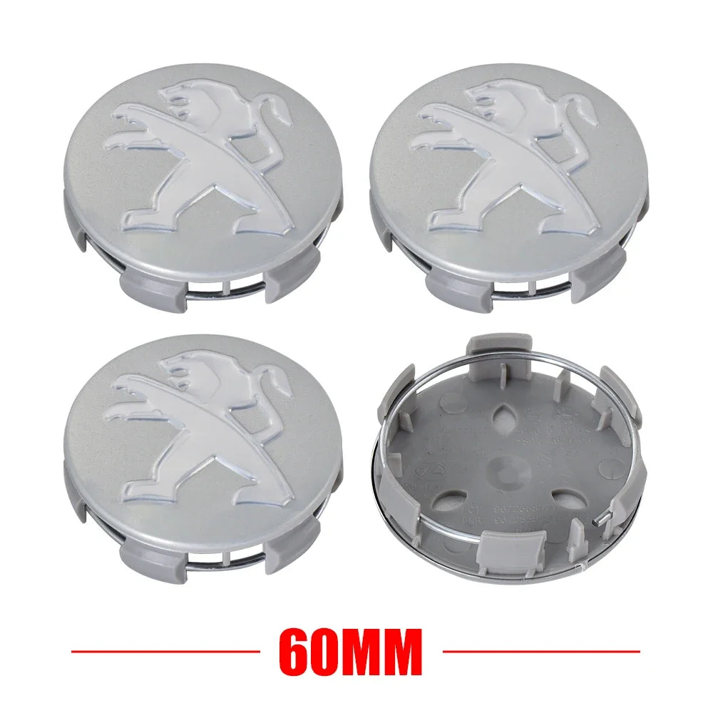 60mm Wheel Center Caps for Peugeot 208/308/3008, 4-Pack - image 11